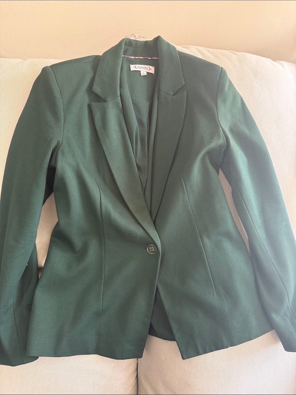 Nanette Lepore Forest Green Single-Button Blazer